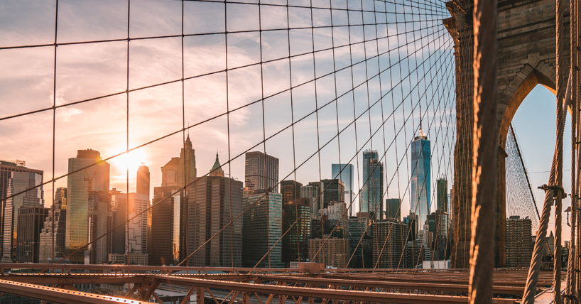 View of New York City from the Brooklyn Bridge