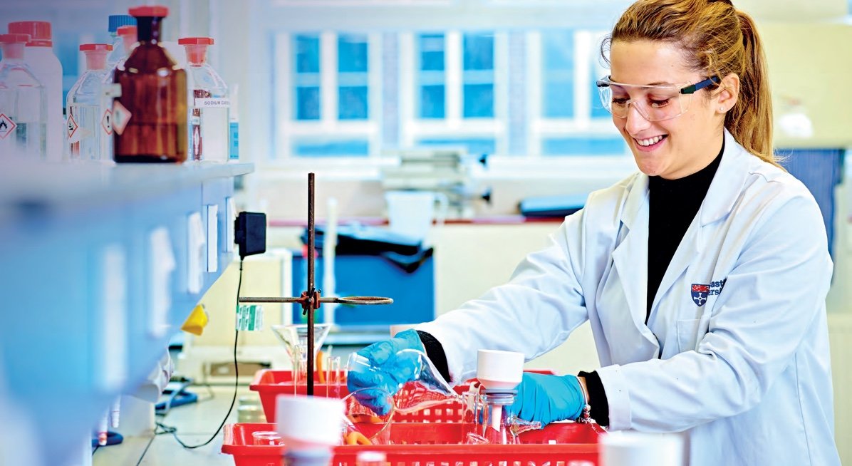 Student working in a lab