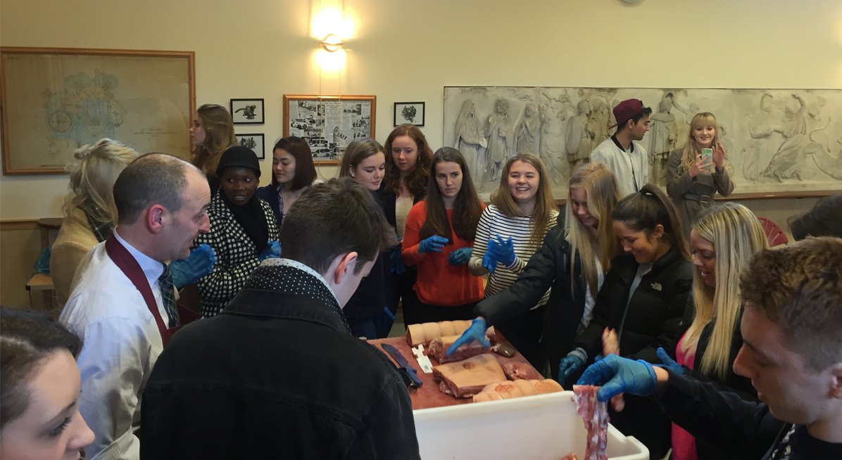 Students during a visit to a University farm