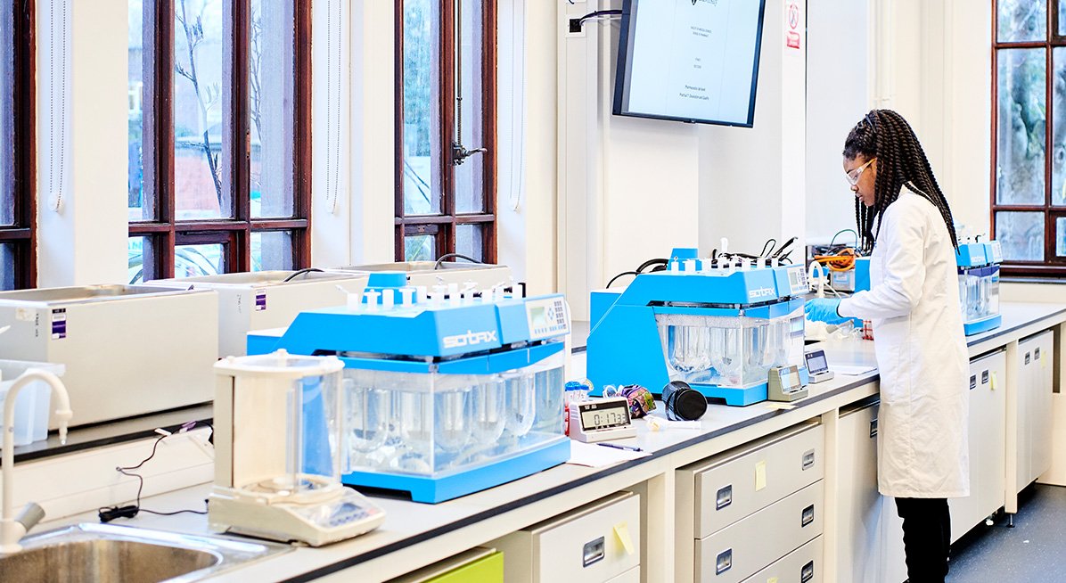 Student working in a lab