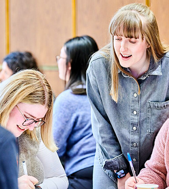 Students involved in a workshop