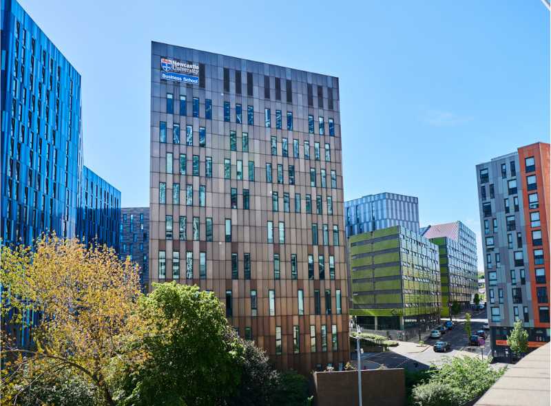 Newcastle University Business School and St James' Park in the city centre