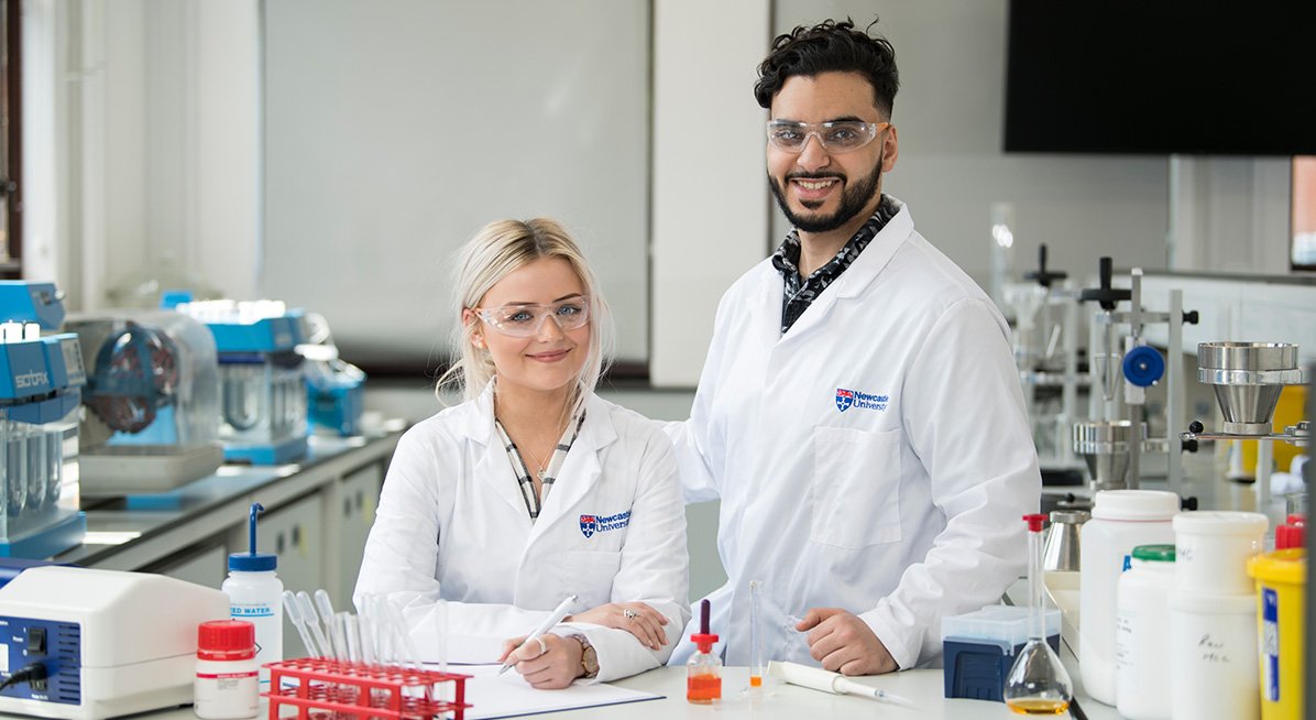 Pharmacy students at Newcastle University.