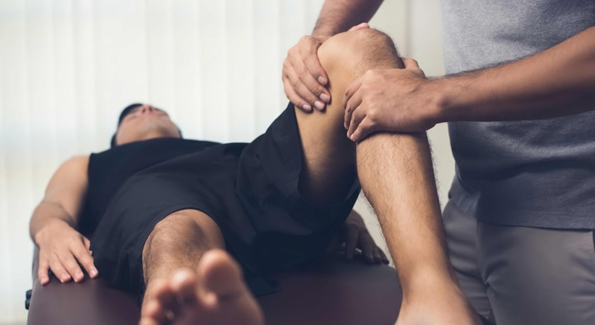 Student practicing physio therapy