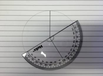 |225px|text-top|Line up your protractor with your new slice.